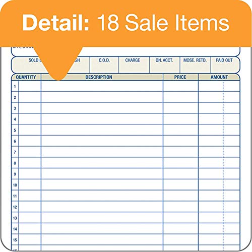 Adams Sales Order Book, 2-Part, Carbonless, White/Canary, 5-9/16 X 8-7/16 Inches, 50 Sets Per Book (Dc5805) (12 Pack) #TOP4