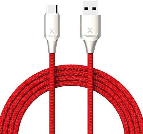 USB C to USB C Cable, Xcentz USB C to C 60W Fast Charging Cable, Nylon Charger Cord for Apple MacBook, iPad Pro 2019, Chromebook, Samsung Galaxy, Google Pixel (Red)