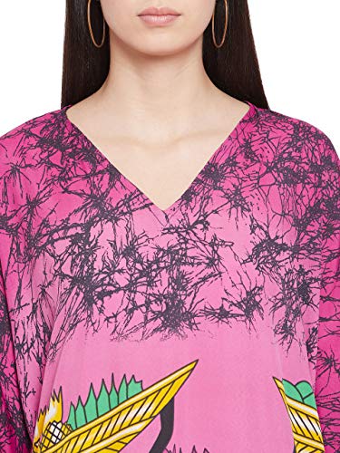 Image of Oussum Women Plus Size Kaftan Kimono Loose Maxi summer dresses for women Beach 3 /4 Sleeve Casual lounge dress Boho