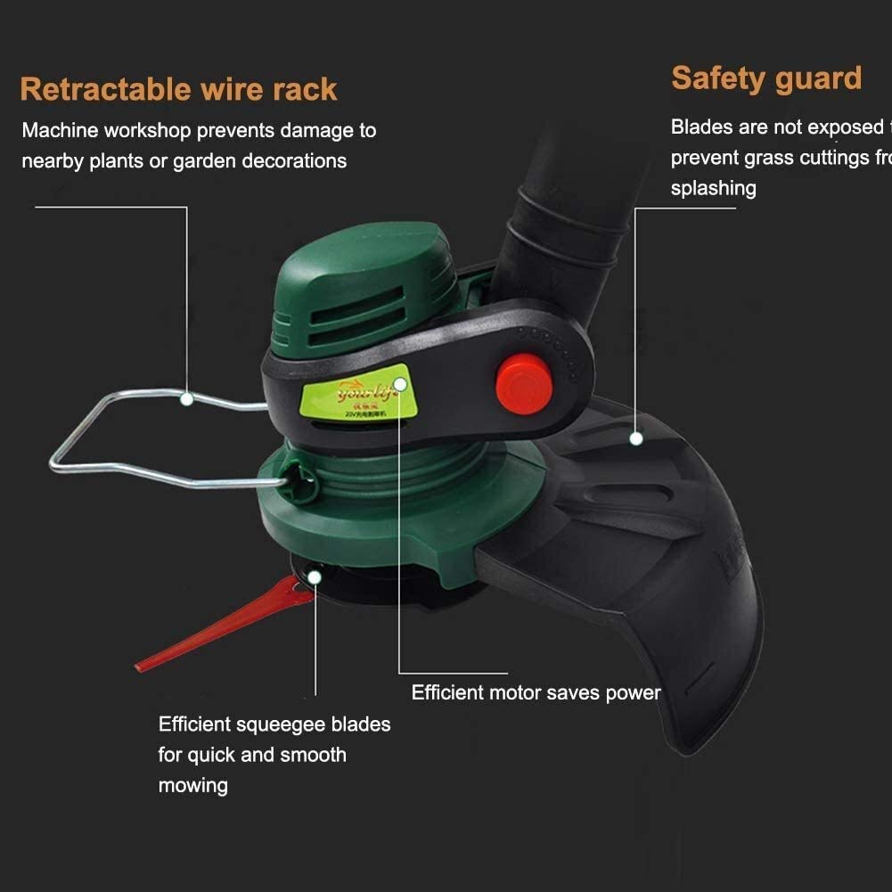 Tagliaerba rotativo a Batteria con Batteria da 2,0 Ah Tagliaerba Elettrico per Erba per Uso Domestico Teles Tagliaerba Leggero, Erba