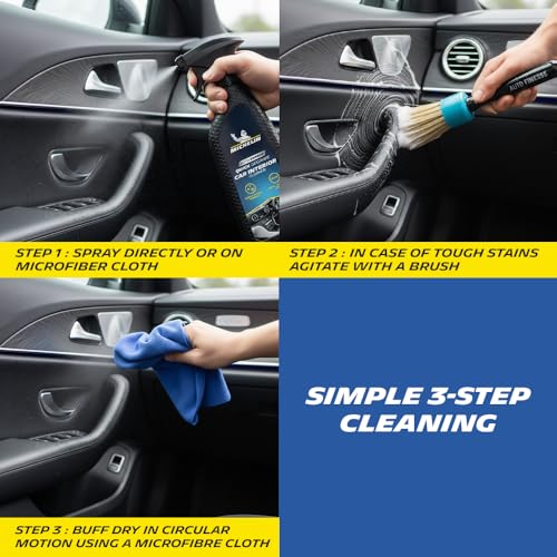 Image of Michelin Interior Cleaner Spray 500ml | Deep Cleaning Spray for Dashboards & Fabric | Removes Dirt, Stains & Grime | Quick Drying, Residue-Free, Safe on Multiple Surfaces