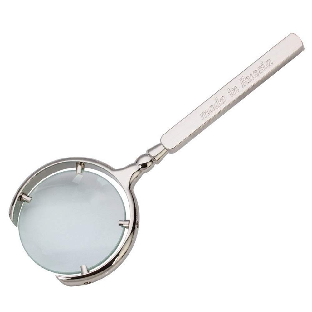 Loupe de lecture 60mm grossissement 8x style ancien pour livres et cartes