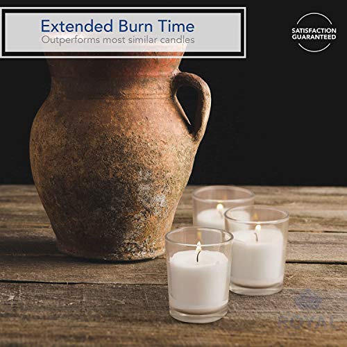 20 Pack Warm White Unscented Clear Glass Filled Votive Candles. Hand Poured Wax Candle Ideal Gifts For Aromatherapy Spa Weddings Birthdays Holidays Party (Warm White) #TOP5