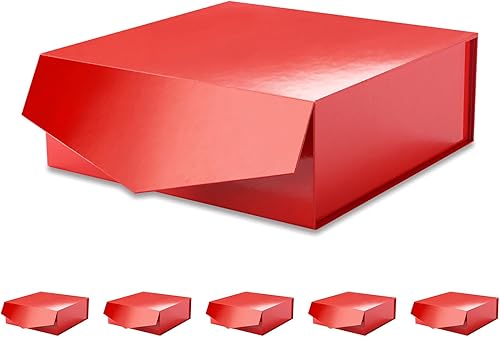 Miniatura 20 de 2 cajas de regalo extra grandes con tapas de 11.3 x 11.3 x 4.8 pulgadas, cajas de propuesta de padrinos de boda negras con cierre magnético