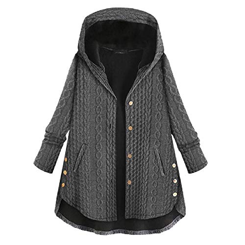 Otoño Invierno Bolsillos Sólidos Mujeres Parka 5XL Tallas Grandes con Capucha Manga Larga Mujeres Chaquetas Abrigos Botón Parkas Mujer Chaqueta Femenina