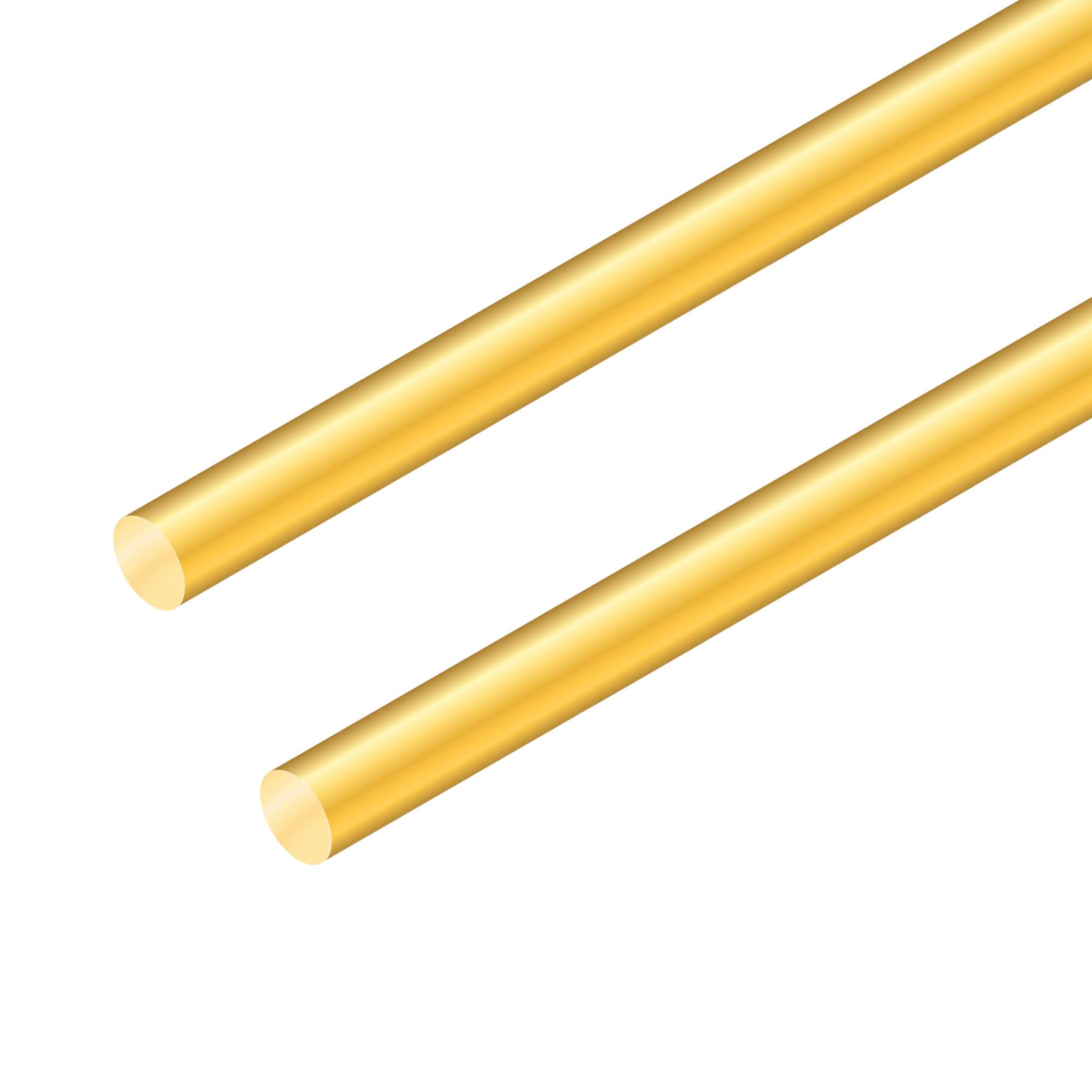 Lot de 2 barres rondes en laiton massif de 8 mm, iMeistek de 200 mm de long,Pour tour de bar, bâton, modèles RC, bricolage