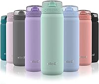 Vista 120 de Ello Cooper Twist - Botella de agua de acero inoxidable de 32 onzas con tapa para beber A prueba de fugas Doble pared y aislada al vacío Asa