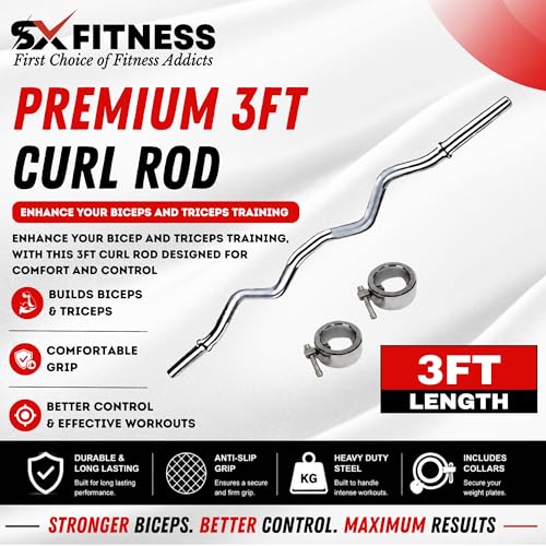 Image of Home Gym Combo, Home Gym Set, Gym Equipment Set, PVC (8-24Kg),Fitness Set, with 3ft Curl Rod + Pair of Dumbbell Rods, Home Gym Kit with Accessories (12)