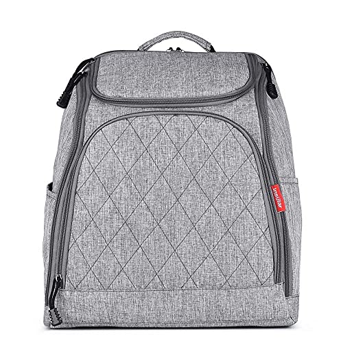 Sac à langer gris de grande capacité pour maman idéal pour les sorties