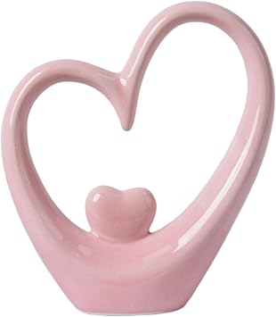 HAUCOZE Heart Statue Sculpture Romantic Home Decor Love Figurine 6.7 Inch