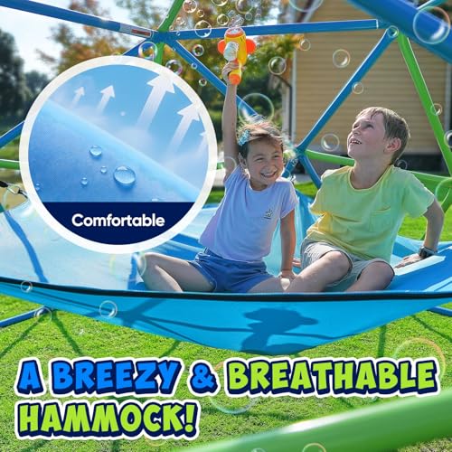 Image of Zupapa Climbing Dome with Hammock, Supports up to 1200lbs Jungle Gym, 10FT Dome Climber with Hammock for Kids 3 to 10 Outdoor Play Equipment