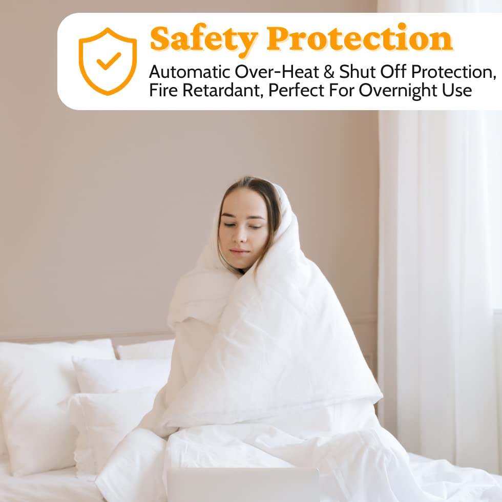 Homezone Singolo Coperta Elettrica Controllo 120cm x 60cm Premium Pile Riscaldato Underblanket. Surriscaldamento Protezione, Auto Sicurezza Spegnere, Rapido Calore fino Time Machine Lavabile