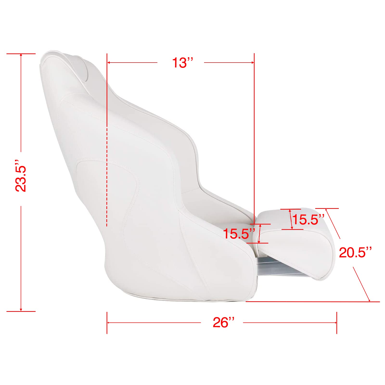 Leader Accessories Due toni Capitani Secchiello Sedile Barca Sedile Premium Sport Flip Up Boat Seat (Modello A - Bianco)