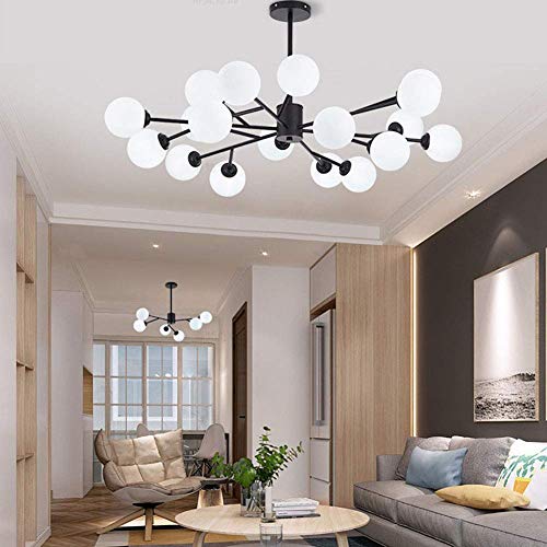 Lustre Sputnik moderne noir et doré avec suspension éclairage suspendu