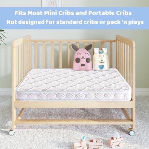 Tiankehan Mini Crib Mattress - 38X24X4 Inch- Dual Sided With Firm Support And Comfort Foam- 100% Breathable thumb #5