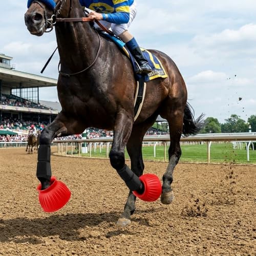 Image of Abbylike Bell Boots for Horses 1 Pair /2 Pair Available, Protect Against Hoof Impact Trauma, Rubber Bell Boots Horse Care for Turnout, No Rub Design Wrap Hook and Loop