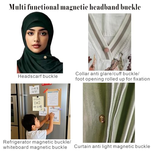 Image of Strong magnetic headscarf pin,Multi-Use Hijab Magnetic buckle,Safety Pins, used for shawls, shirts, clothes, trouser legs,scarves (4 pairs of matte) Color system