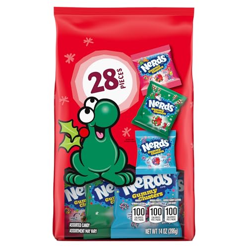 NERDS Gummy Clusters Holiday Assorted Treat Pack, 14 oz, 28 Count
