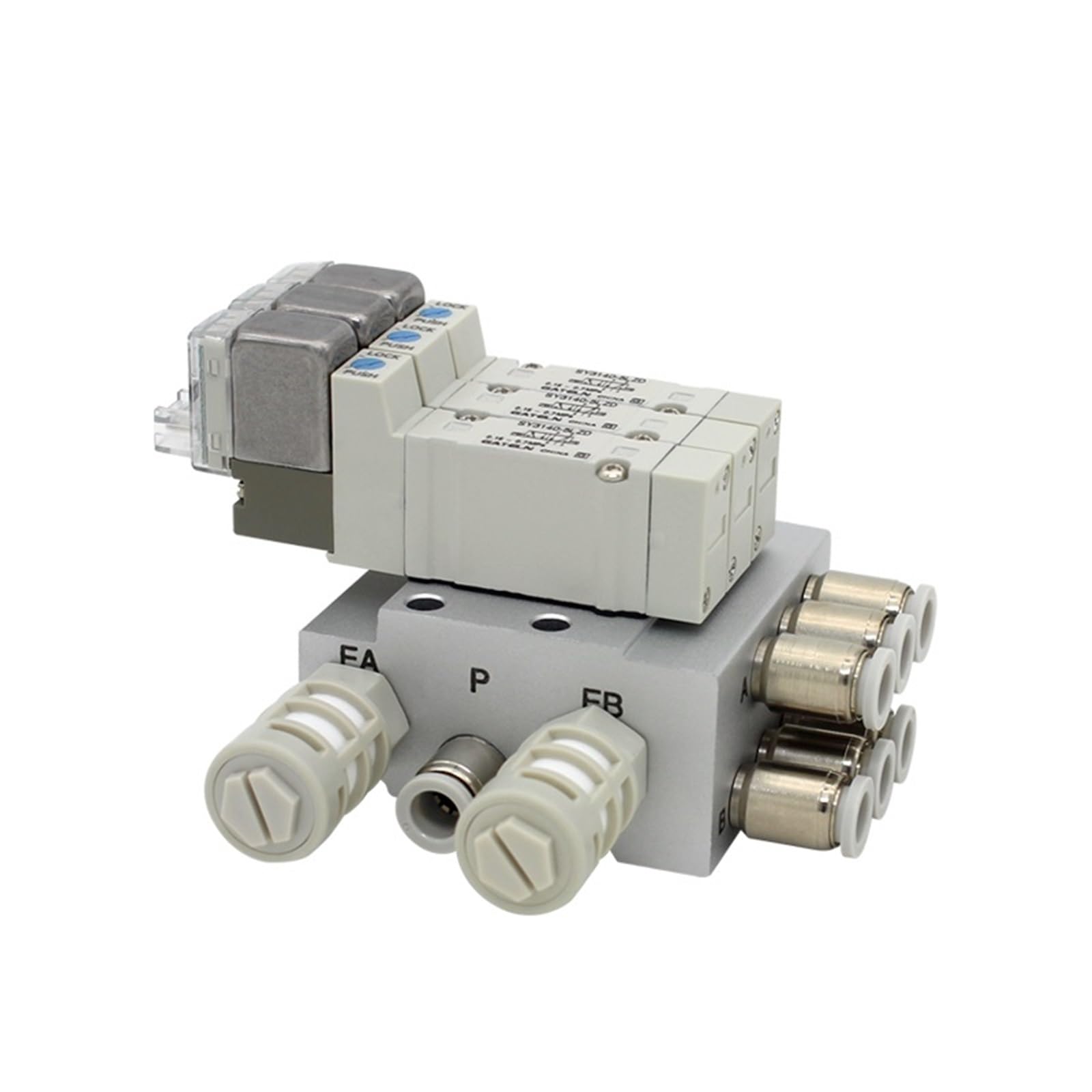Électrovanne combinée SY3140 contre les pannes d'air sur bloc de 6 stations 6mm