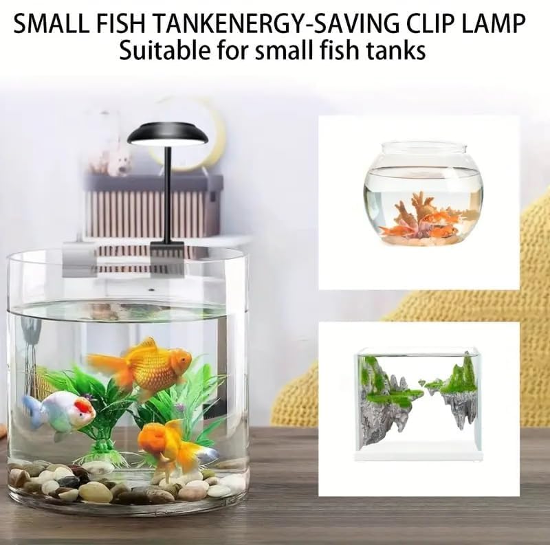 Image of Aquarium Nano Light Mini Small Fish Tank Full Spectrum Adjustable Bowl Clip On Light 2.5W (Random Body Color) Suitable for Bowls & Small Size Tanks.