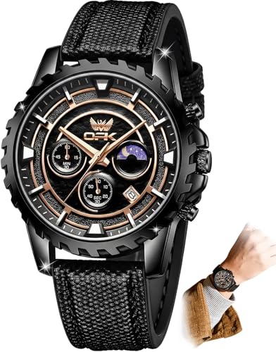 OPK Men's Luxury Watch Big Face Easy to Read Waterproof Dress Wrist Watches