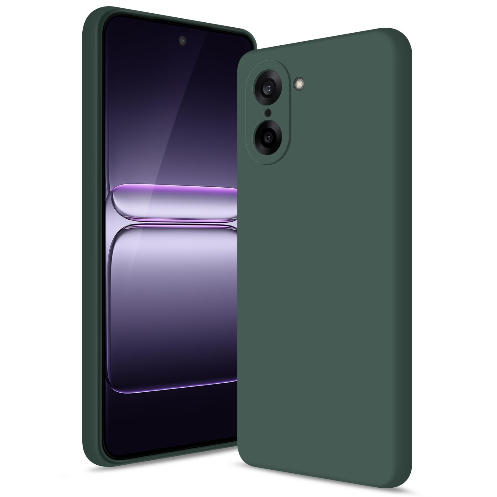 Btstring Hülle für OnePlus Nord CE5, Hochwertiges Silikon Case, Ganzkörper Handyhülle mit Seidig-Weicher Berühren, Kratzfestes Weiches Mikrofaserfutter (Grün)