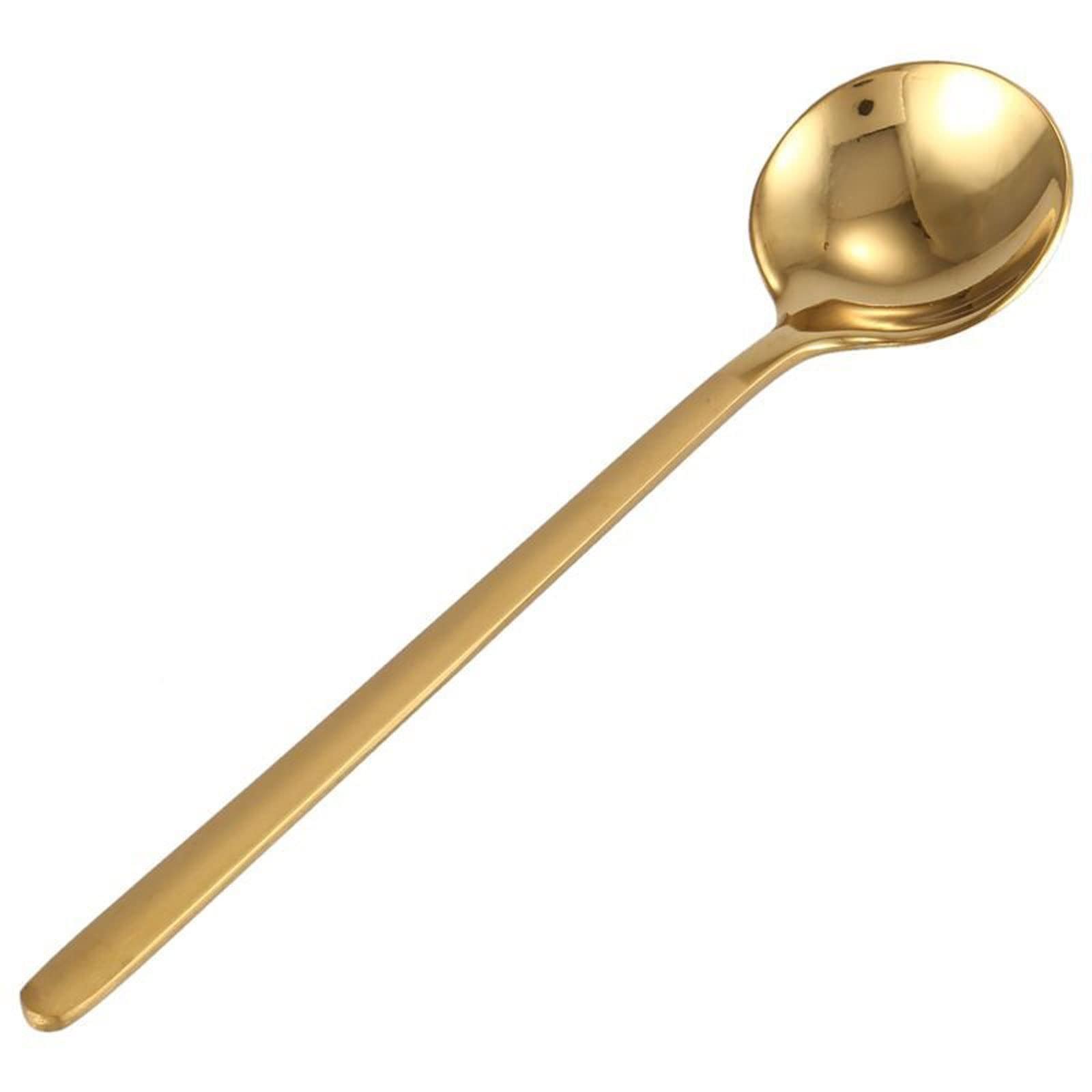 JINGYAN Cuillères 12pcs / Set Forme Ronde cuillère à café en Acier Inoxydable Mini cuillère à café de cuillère cuillère cuillère crème glacée Soupe cuillère cuillère Accessoires de Cuisine