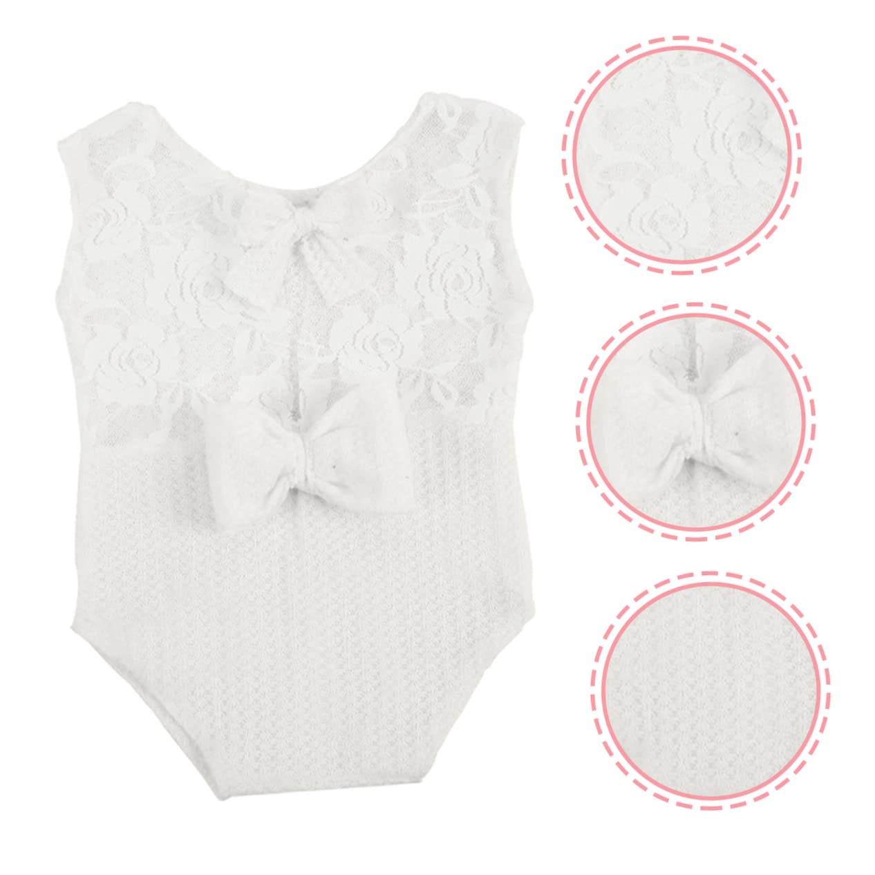 TOYANDONA 5piezas Ropa De Fotografía para Bebés Recién Nacidos Mono De Encaje Sin Mangas Lazo Accesorios para Sesiones De Fotos De Niñas Diseño Delicado y Confortable para Shower