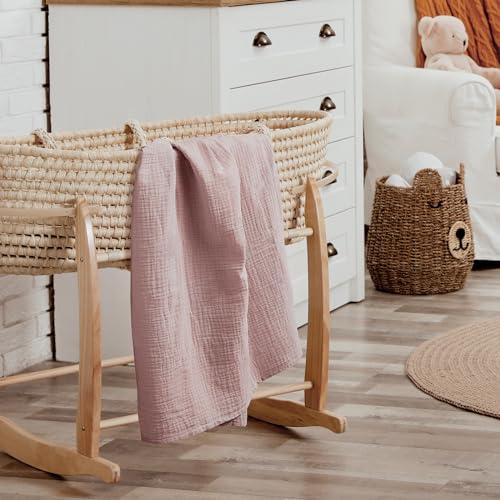 Image of GLLQUEN BABY Muslin Swaddle Blankets for Newborn Girls, Large 40''x38'' | 2Pk, 100% cotton, ultra soft and breathable, gentle on sensitive newborn skin, Multi-use as swaddle wrap, receiving blankets