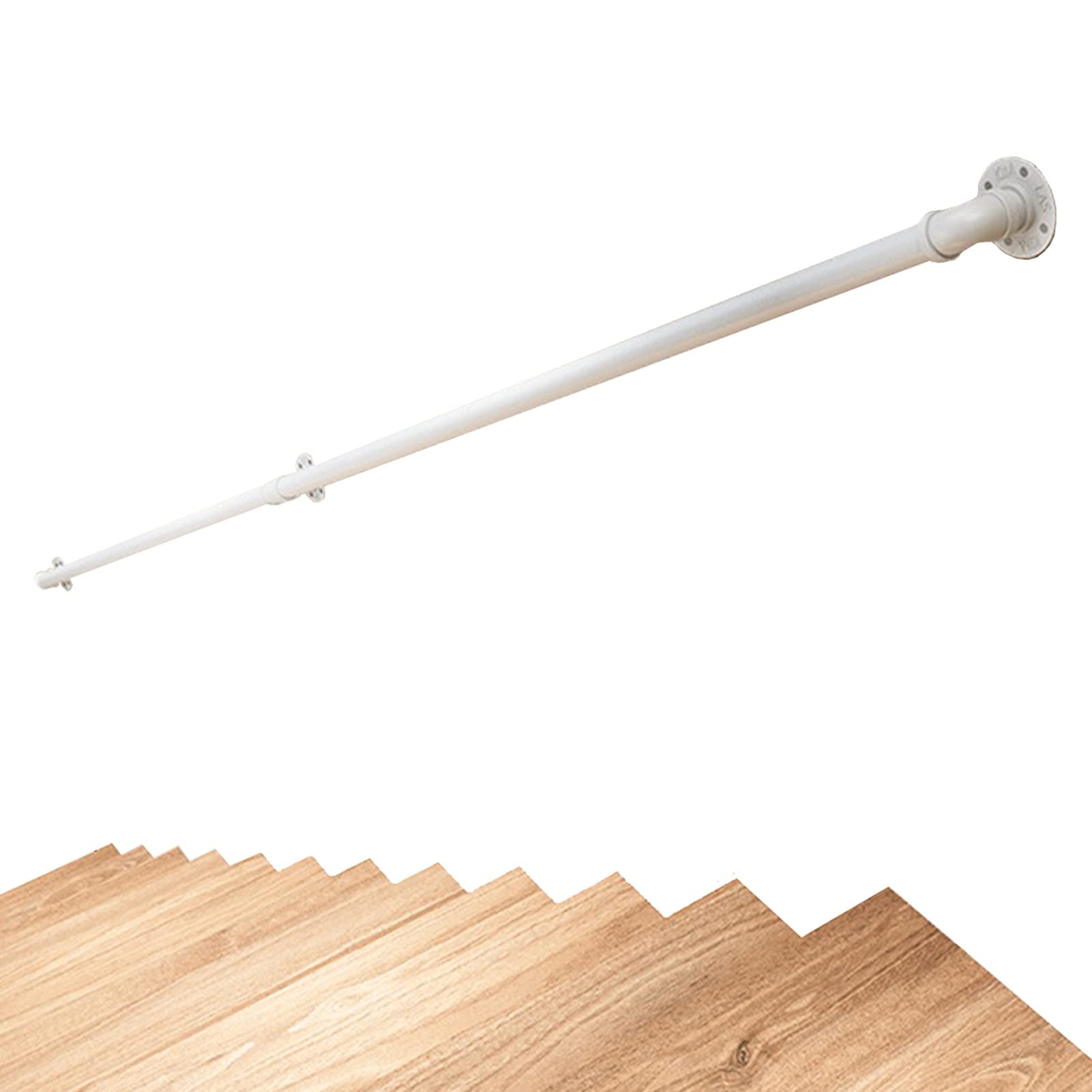 IBOWZ Corrimano per Scale Interne Esterne Ringhiera per corrimano per Scale,corrimano a Parete in Metallo da 1 Piedi a 20 Piedi per gradini Interni,Asta di Supporto per ringhiere Antiscivolo di