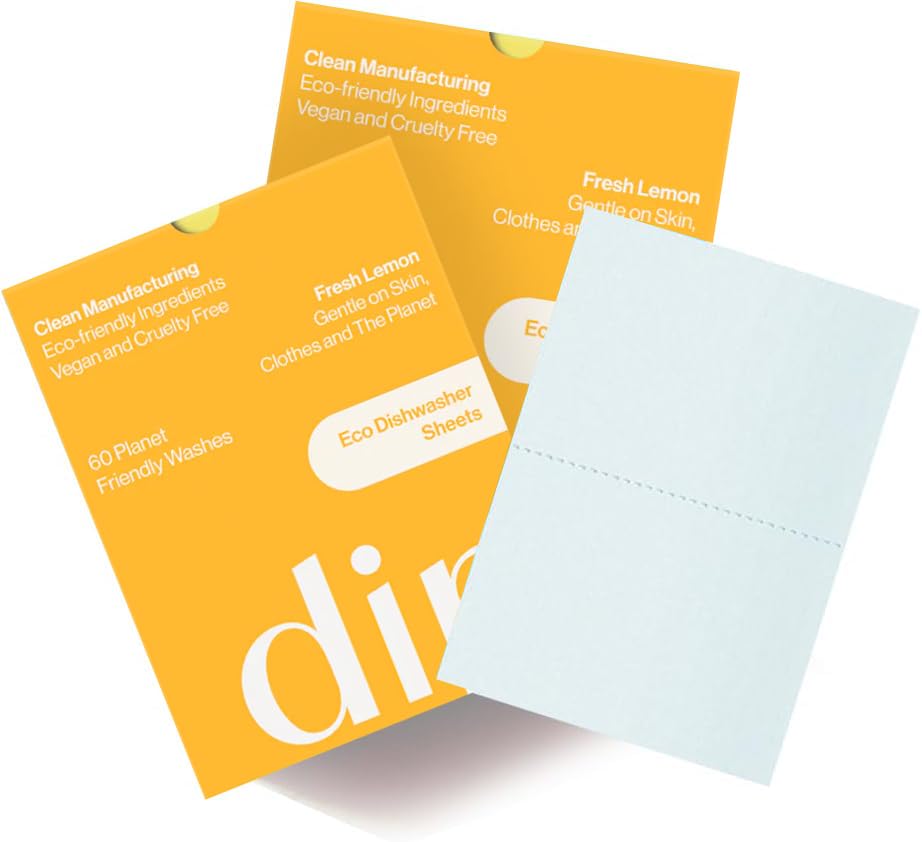Dip Dishwasher Sheets | Eco-Friendly Alternative to Dishwasher Tablets | Plant-Powered | Zero Waste Cleaning | 120 Loads[Amazon-developed Certification] Compact by Design
