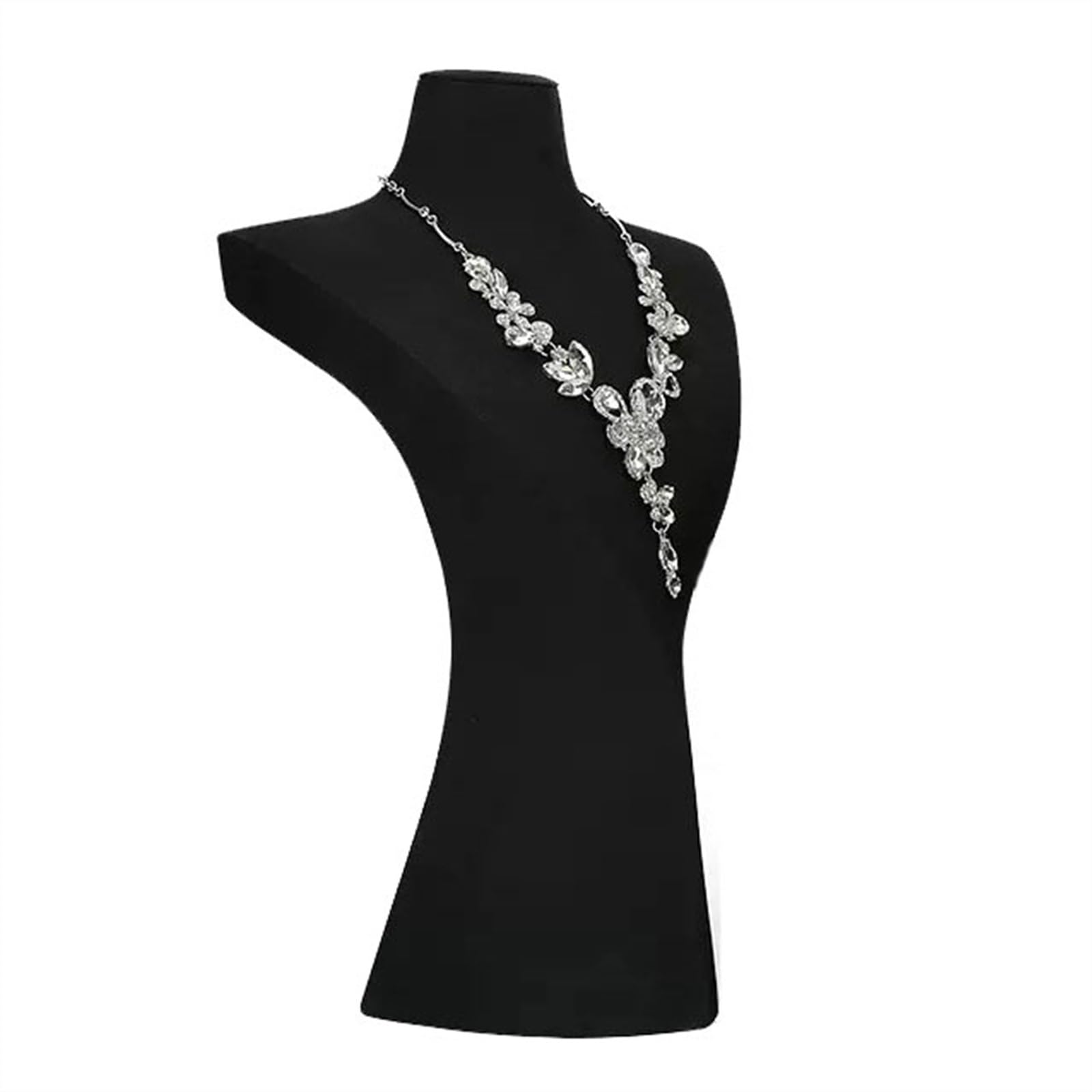 LLXYWJ Espositore per Gioielli in Velluto Nero Busto per Gioielli espositore per collane Fiera Commerciale Collana 3D Porta manichino Pendente per collane espositore per Negozi Eventi spettacoli