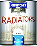 Johnstone's - Speciality Paint for Radiators - White - Satin - Water Colour - Quick Drying - Suitable for Hot Water Pipes - Coverage per Litre 7m2 - 750ml