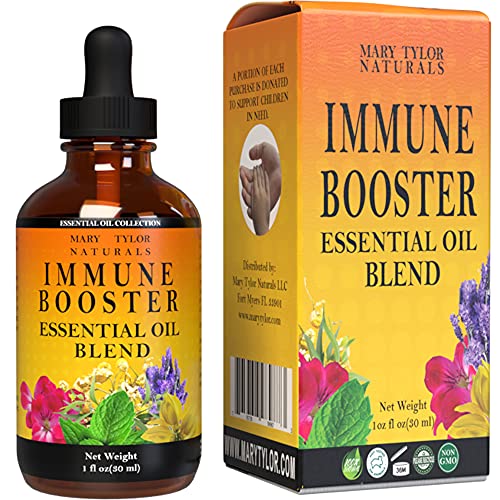 Immune Booster Essential Oil Blend (1 oz), Premium Therapeutic Grade, 100% Pure and Natural, Perfect for Aromatherapy, Relaxation, Improved Mood and Much More by Mary Tylor Naturals