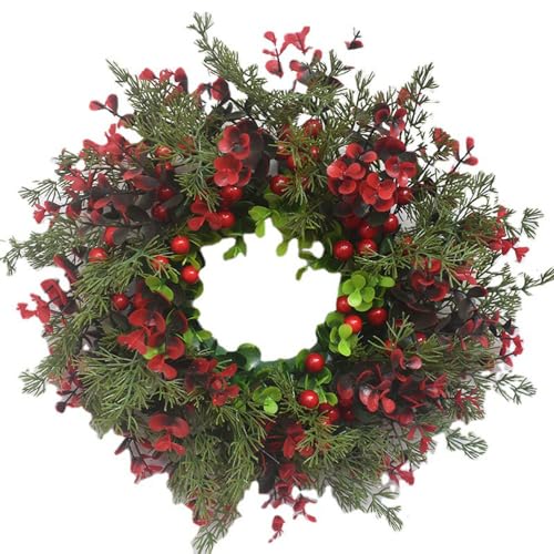 KOMUNJ Künstlicher Weihnachtskranz für Haustür, ünstlicher Kranz...
