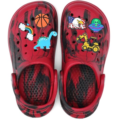 Image of Kids Tie Dye Garden Clogs for Boys Girls | Lightweight Slip-On Water Shoes with Arch Support