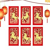 Ungtyb Sobre rojo chino 2026, bolsillo para dinero para festivales de primavera 2026 | Año Nuevo chino Hong Bao | para adultos, amantes, amigos, mamá, papá, niños