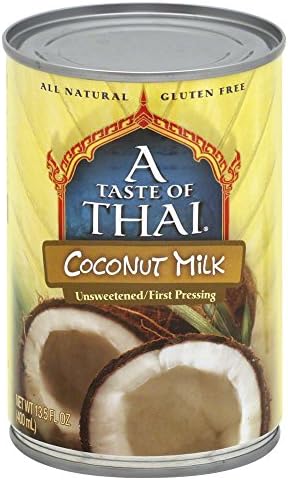 A Taste of Thai Lite Coconut Milk - 13.5 Fl Oz Pack of 12 | Less Fat, Fewer Calories | Perfect Substitute for Milk or Cream | Great for Cooking & Baking for Home or Commercial Use | Dairy-free