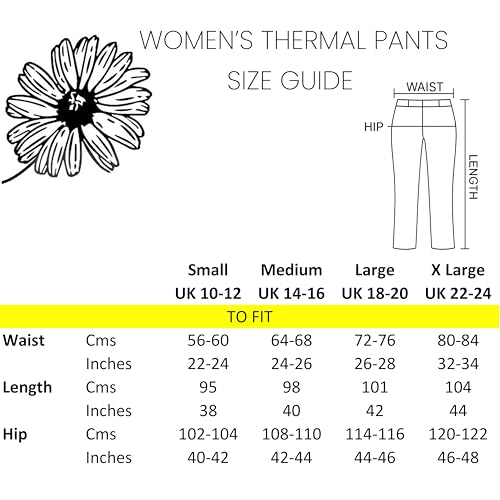 Daisy Dreamer Womens Thermal Pants Long Janes Ladies Warm Winter Baselayer Bottoms Thermals, Pack of 2, Black UK 14-16 - Image 7