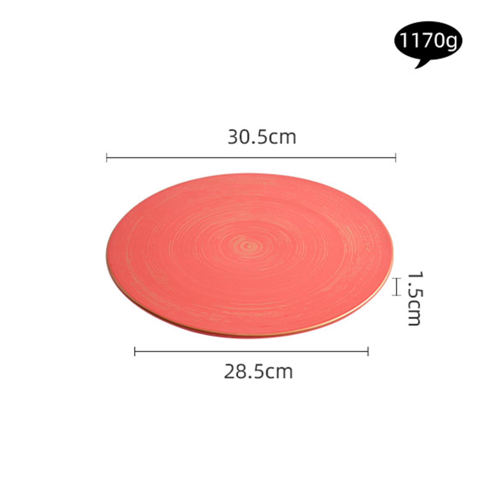 Piatto da Cucina, Piatto Rotondo in Ceramica, Stoviglie Moderne, Piatto da Dessert per Pasta, Piatto Piano, Lavabile in Lavastoviglie nel Microonde(Size:30.5 * 30.5 * 1.5CM)