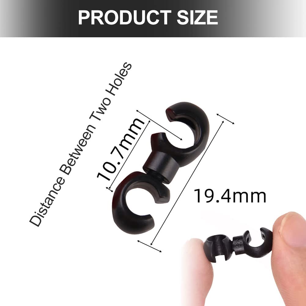 Clip per Fibbie del Cavo del Freno,Cavo per Biciclette S-Clip,Gancio S del Cavo della Bicicletta,Clip a Gancio Rotante,Clip per Biciclette con Gancio a S,Cavo Freno per Biciclette Clipc,Nero,20 Pezzi