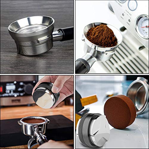 53mm Espresso Tamper & Coffee Distributor and 54mm Dosing Funnel Set - Fits 54mm Portafilter, Depth Adjustable, Convenient Tools for Consistent Shots