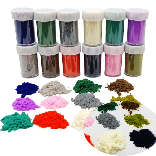 Velvet Flocking Powder Kits For Nails Art,12Colors Manicure Multicolor Fuzzy Nylon Fiber Powder Set For Diy Nail Art Tips,Festivals,Christmas Decoration(Set-A)