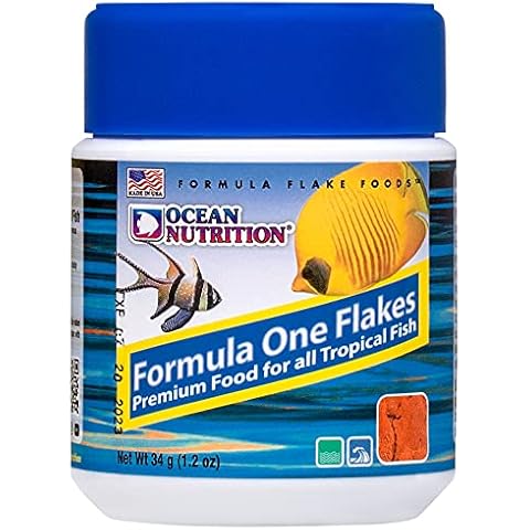 Ocean Nutrition Formula 1 Flake Fish Food 1.2 Ounces (34 Grams) Jar | Saltwater Marine Aquarium Flakes Food for Reef Aquariums | Angelfish Clownfish Damsels Gobies Crabs Shrimp Corals Cover