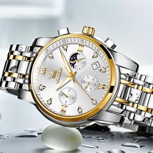 Image of OLEVS Watch Men Luxury Dress Stainless Steel Date Analog Watch Waterproof