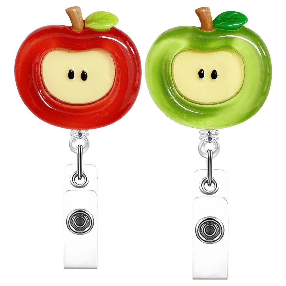 Hrippy 2 Pcs Cute Reel Clip, Retractable Id Holder for Nurse Doctor Staff Daily Card Management and Carrying