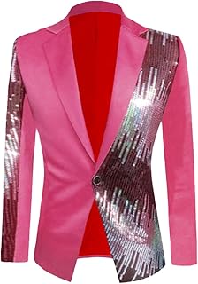 Blazer casual a juego para hombre, vestido con lentejuelas