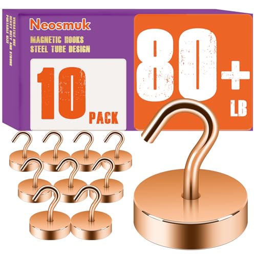 Image of Neosmuk Magnetic Hooks Steel Tube Design for Cruise,80lb+ Bronze,10 Pack