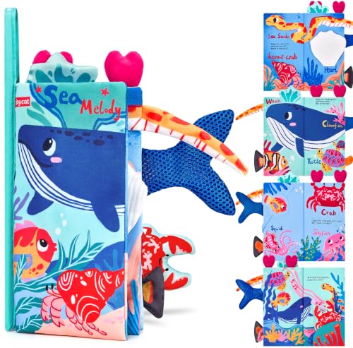 Image of JoyCat Baby Books 0-12 Months, Ocean Tummy Time Crinkle Cloth Book