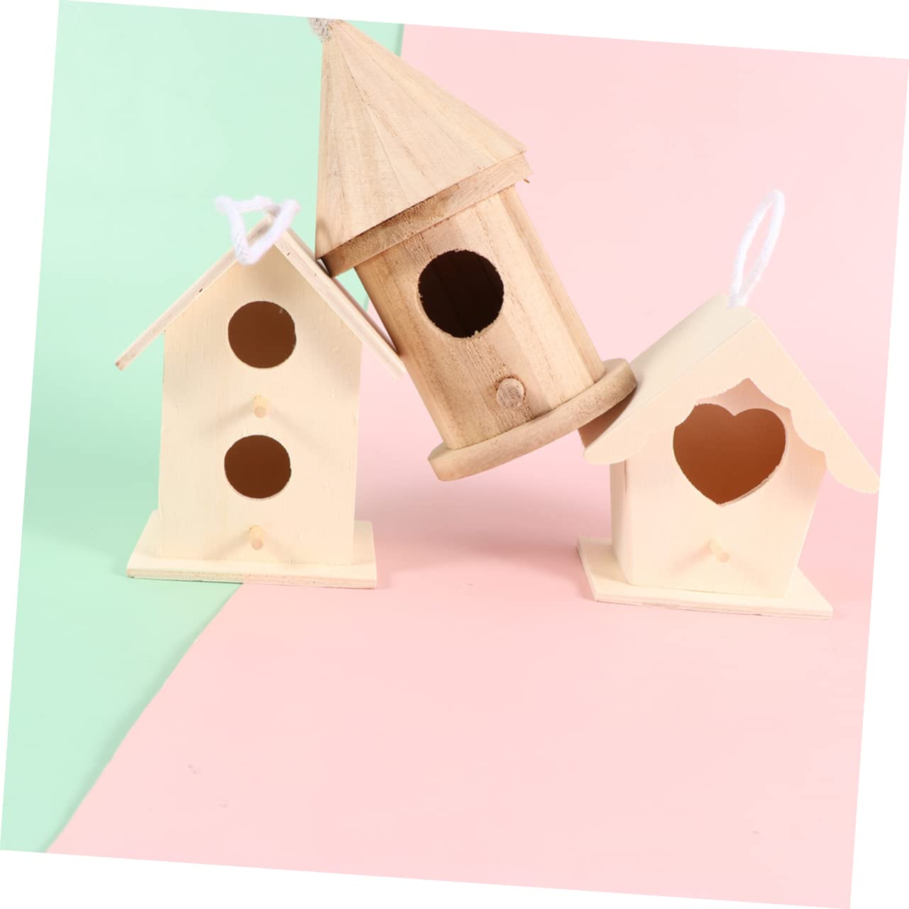 Tofficu 2 Sätze Teiliges Diy Vogelhaus Bausatz Holz Unvollendetes Bastelset Für Kreative Und Lernprojekte Als Dekoratives Tischornament Für Zuhause Und Büro 6 Stücke * 2